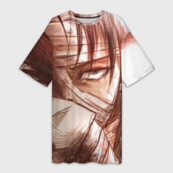 Женская длинная футболка Атака Титанов Леви Аккерман