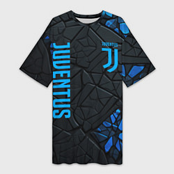 Футболка женская длинная Juventus logo, цвет: 3D-принт