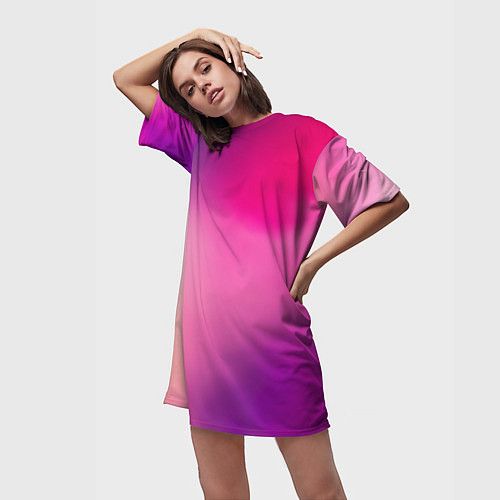 Женская длинная футболка Футболка розовая палитра / 3D-принт – фото 3