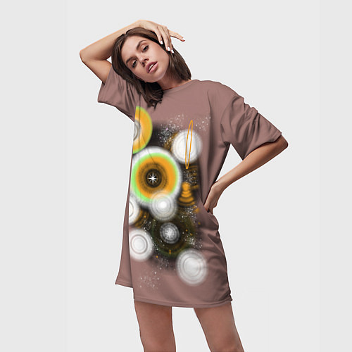 Женская длинная футболка Космическая дымка звёзд / 3D-принт – фото 3
