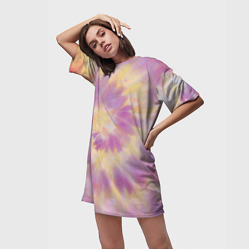 Женская длинная футболка Tie-Dye дизайн / 3D-принт – фото 3