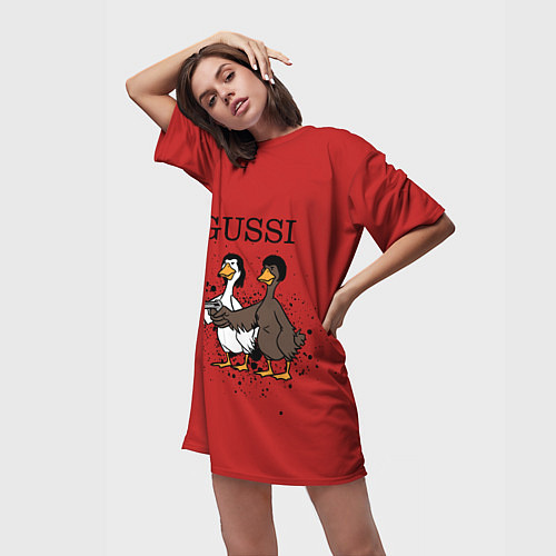 Женская длинная футболка Гусси из криминального чтиво / 3D-принт – фото 3