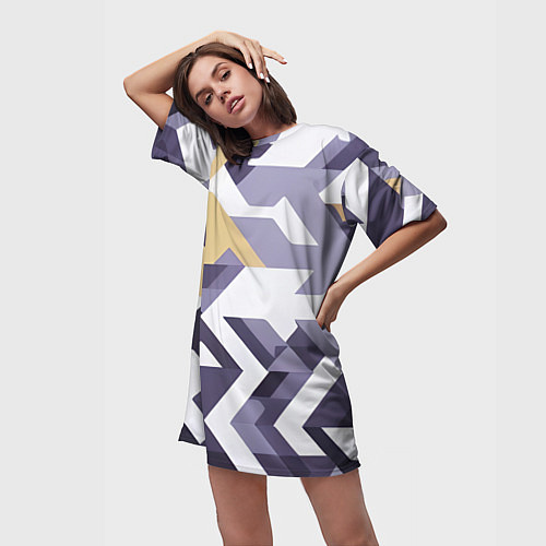 Женская длинная футболка Абстрактный принт от нейросети / 3D-принт – фото 3