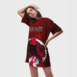 Футболка женская длинная Jujutsu kaisen Suguru Getou, цвет: 3D-принт — фото 2