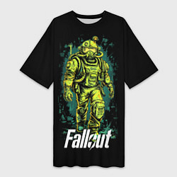 Футболка женская длинная Fallout poster game, цвет: 3D-принт