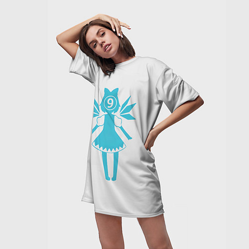 Женская длинная футболка Touhou Project Cirno 9 / 3D-принт – фото 3