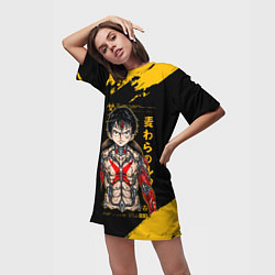 Футболка женская длинная Киборг Луффи - One Piece, цвет: 3D-принт — фото 2