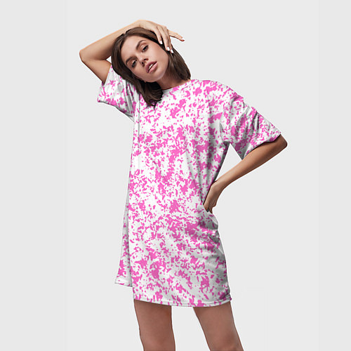 Женская длинная футболка Паттерн розовый / 3D-принт – фото 3