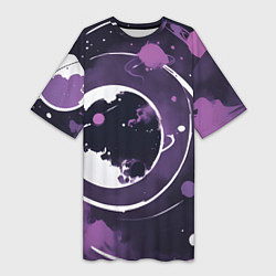 Женская длинная футболка Фиолетовый космос - нейросеть