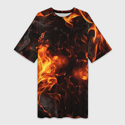 Футболка женская длинная Fire style, цвет: 3D-принт