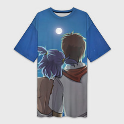 Футболка женская длинная Бесконечное лето Лена Семён, цвет: 3D-принт