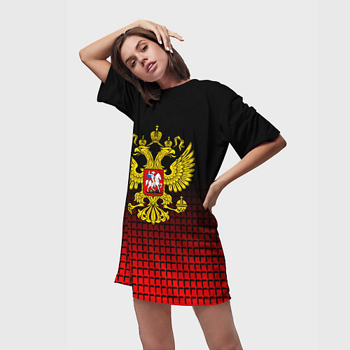 Женская длинная футболка Русский мир / 3D-принт – фото 3