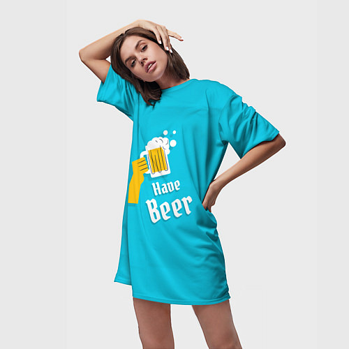 Женская длинная футболка Пиво есть / 3D-принт – фото 3