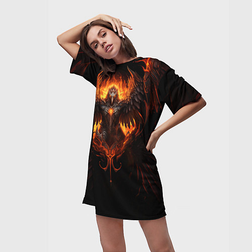 Женская длинная футболка Дерзкий Феникс / 3D-принт – фото 3