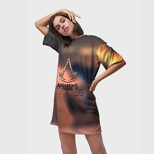 Женская длинная футболка Ассасин мираж / 3D-принт – фото 3