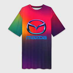 Футболка женская длинная Mazda gradient, цвет: 3D-принт