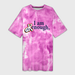Футболка женская длинная I am kenough - розовый тай-дай, цвет: 3D-принт