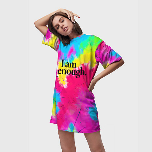 Женская длинная футболка I am kenough - meme / 3D-принт – фото 3