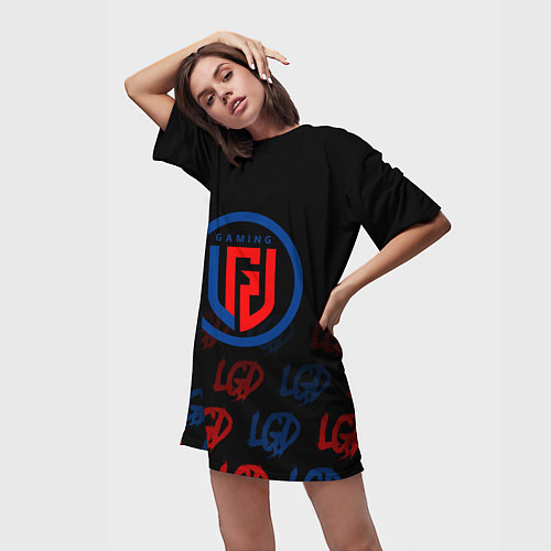 Женская длинная футболка LGD style / 3D-принт – фото 3