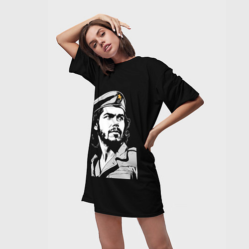 Женская длинная футболка Che Guevara - Hasta La Victoria / 3D-принт – фото 3