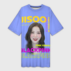 Футболка женская длинная Jisoo - певица из музыкальной группы Blackpink, цвет: 3D-принт