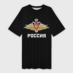Футболка женская длинная Армия России герб, цвет: 3D-принт