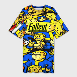 Футболка женская длинная Fallout logo game, цвет: 3D-принт