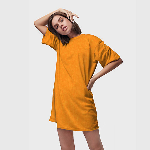 Женская длинная футболка Жёлто-оранжевый текстура однотонный / 3D-принт – фото 3