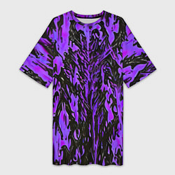Женская длинная футболка Демонический доспех фиолетовый