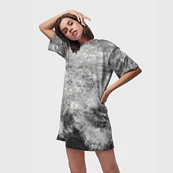 Футболка женская длинная Абстракция - gray mood, цвет: 3D-принт — фото 2