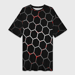 Женская длинная футболка Шестиугольник пчелиный улей