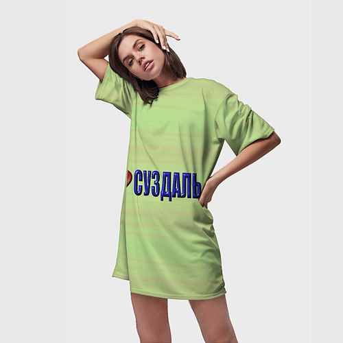 Женская длинная футболка Я люблю Суздаль / 3D-принт – фото 3