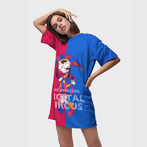 Женская длинная футболка Помни в ужасе The amazing digital circus / 3D-принт – фото 3