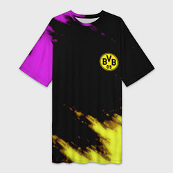 Футболка женская длинная Borussia Dortmund sport, цвет: 3D-принт
