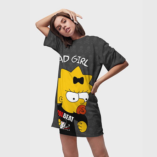 Женская длинная футболка Bad girl Мэгги / 3D-принт – фото 3