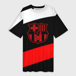 Футболка женская длинная Barcelona stripes sport, цвет: 3D-принт