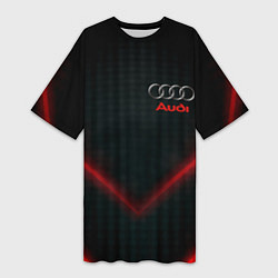 Футболка женская длинная Audi stripes neon, цвет: 3D-принт