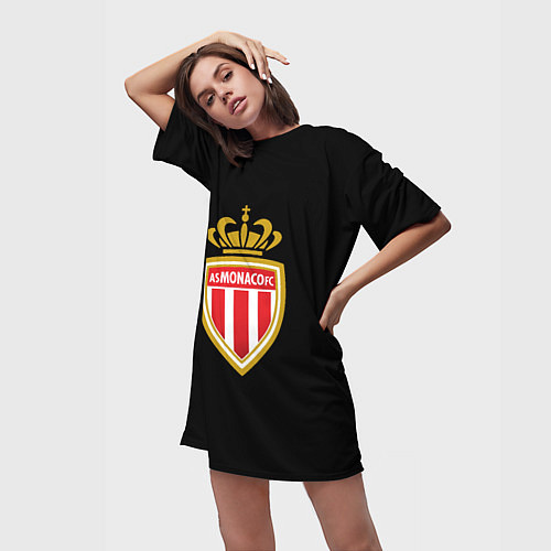 Женская длинная футболка Monaco fc / 3D-принт – фото 3