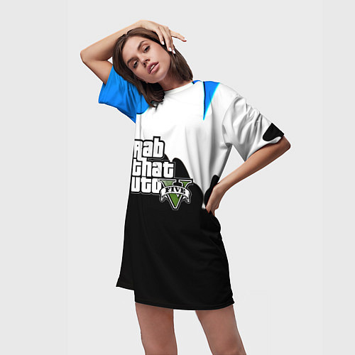 Женская длинная футболка GTA 5 краски гейм / 3D-принт – фото 3