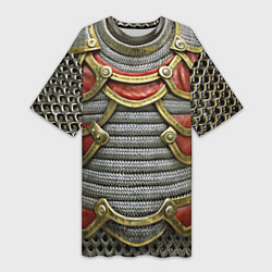 Футболка женская длинная Доспехи броня рыцаря, цвет: 3D-принт