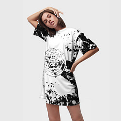 Футболка женская длинная Silent hill logo краски, цвет: 3D-принт — фото 2