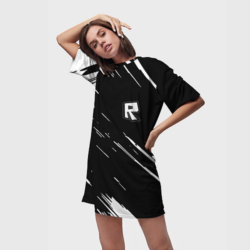 Женская длинная футболка Roblox текстура краски / 3D-принт – фото 3