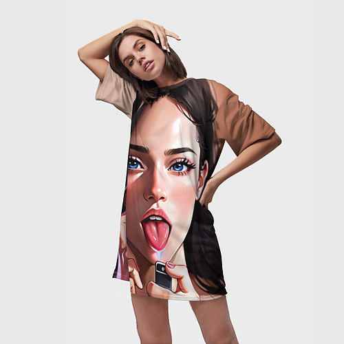 Женская длинная футболка Меган Фокс с зажигалкой из фильма Тело Дженнифер / 3D-принт – фото 3