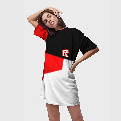 Женская длинная футболка Roblox текстура мобайл геометрия / 3D-принт – фото 3
