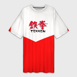Футболка женская длинная Tekken текстура файтинг япония, цвет: 3D-принт