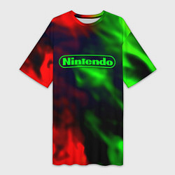 Футболка женская длинная Нинтендо битва огней консольщик, цвет: 3D-принт
