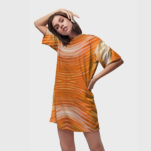Женская длинная футболка Яркий фон карамели / 3D-принт – фото 3