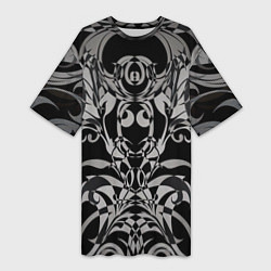 Женская длинная футболка Серые паттерны