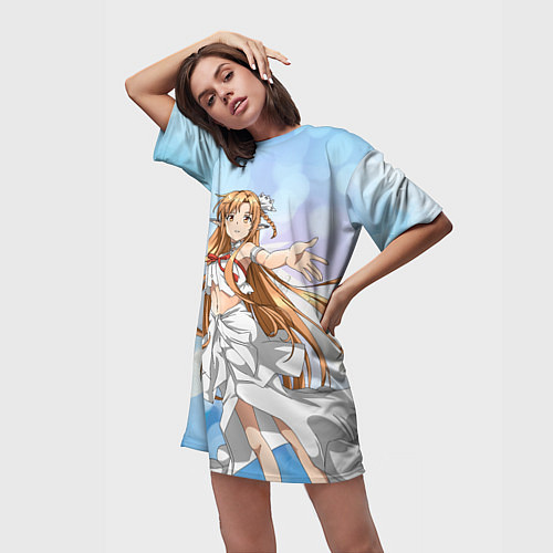 Женская длинная футболка Асуна Юки из Мастеров меча онлайн / 3D-принт – фото 3
