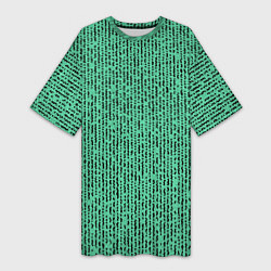 Женская длинная футболка Мозаика нефритовый зелёный